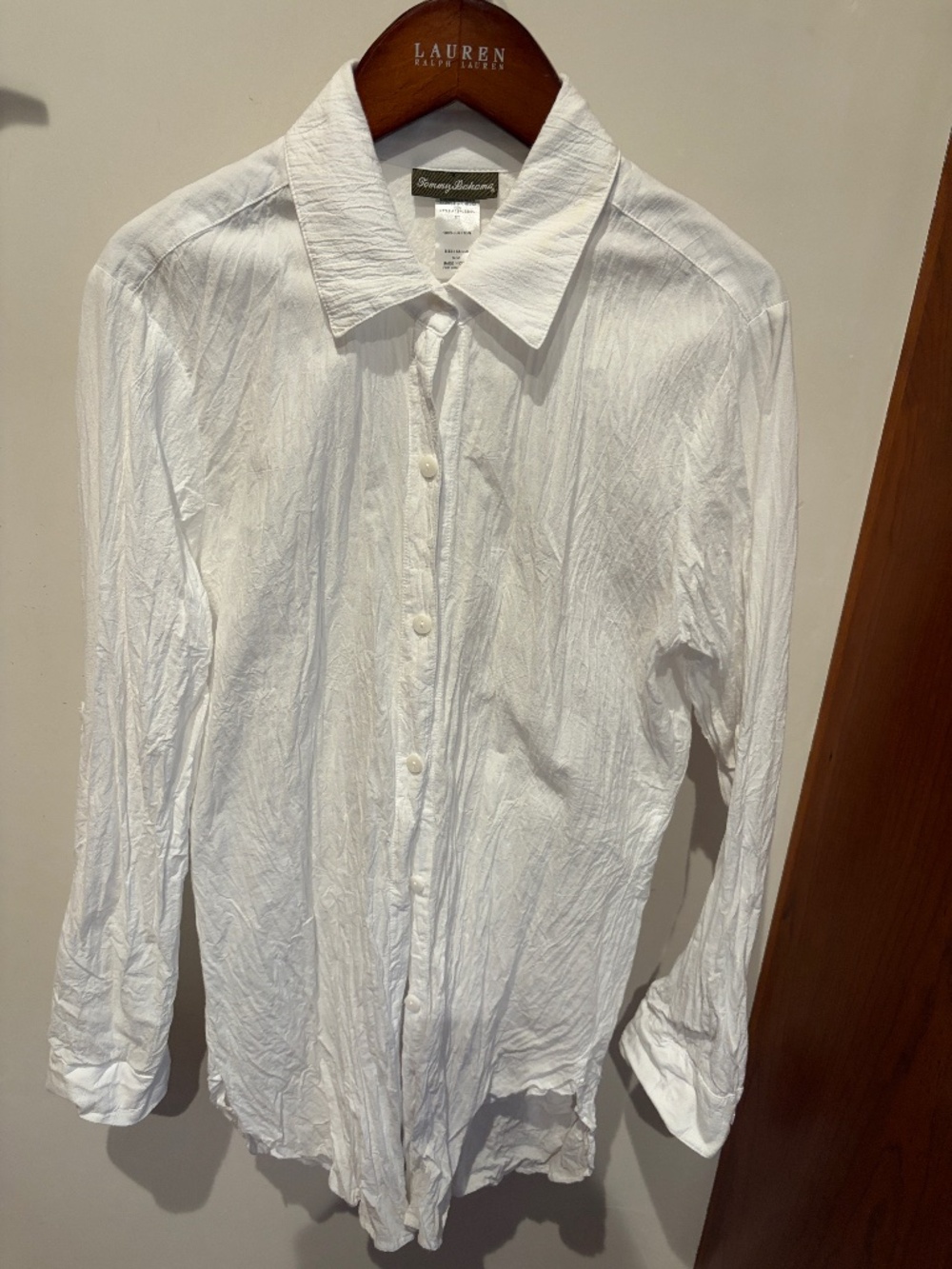 Tommy Bahama Long Crunch/Wrinkle Blouse M - Like New - Sleeves Can Button Up